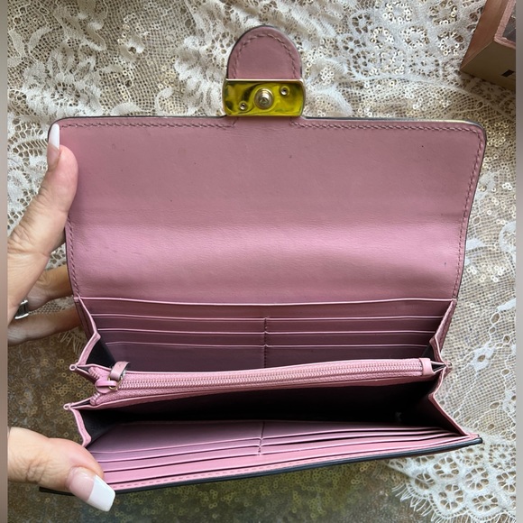 GUCCI AUTHENTICATED Guccissima GG Interlocking Pink Leather Long Wallet/Clutch - Picture 10 of 16